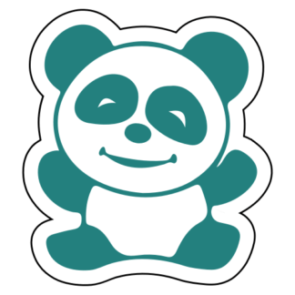 Happy Panda Sticker (Turquoise)
